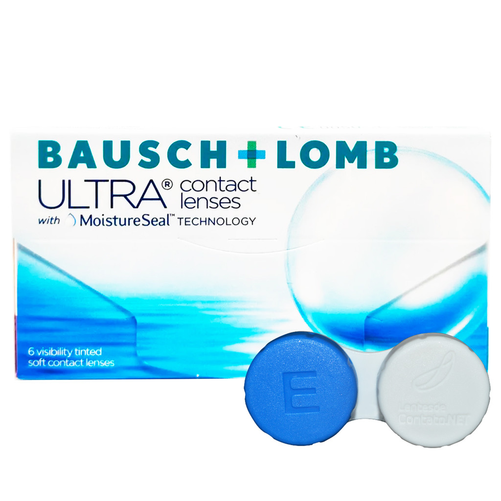 Lentes de Contato Grau Mensal Bausch Lomb Incolor Miopia Hipermetropia Descartável Ultra 6 Unidades