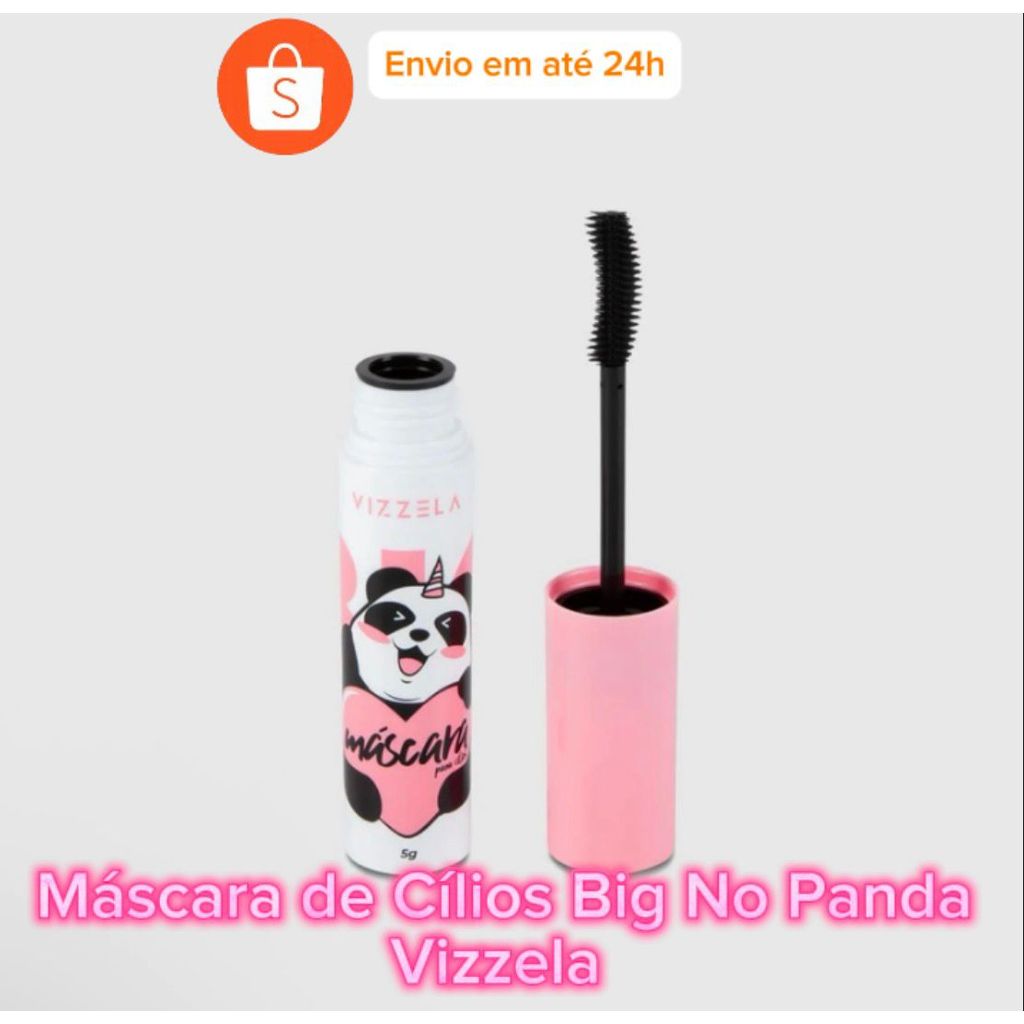 Máscara de Cílios Rímel Big No Panda - Vizzela - Vegano 5g Preta Marrom e Cereja