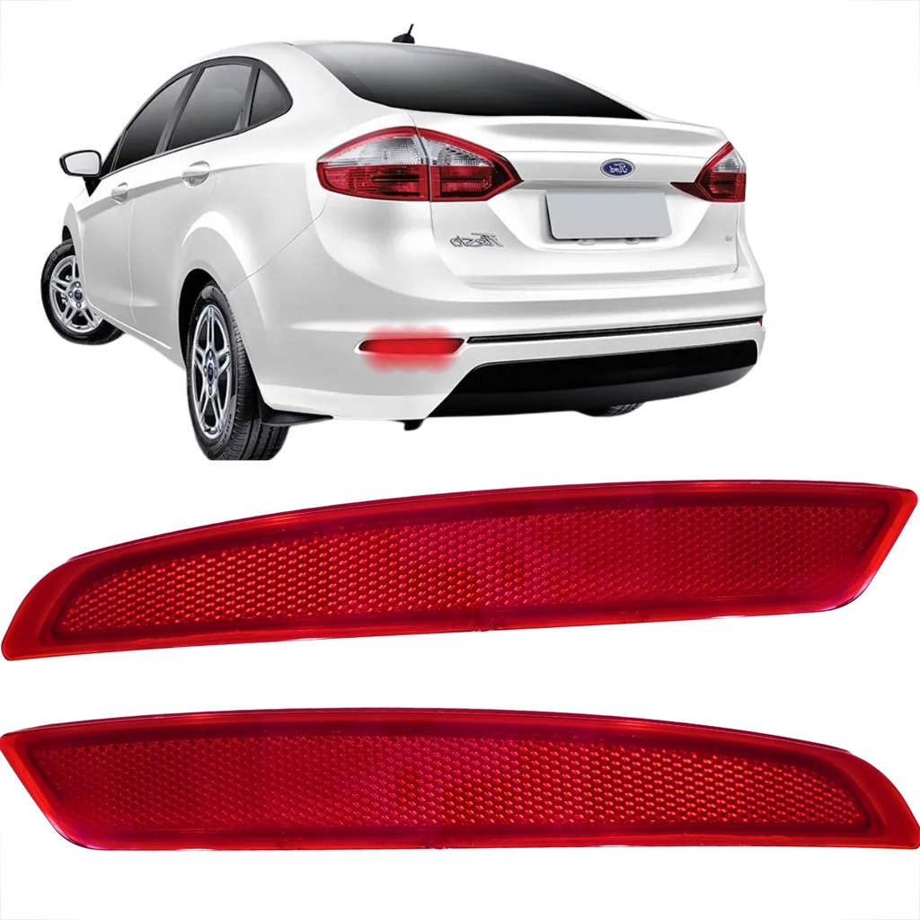 KIT PAR REFLETOR FORD NEW FIESTA SEDAN 2014 A 2017 LADO DIREITO ESQUERDO