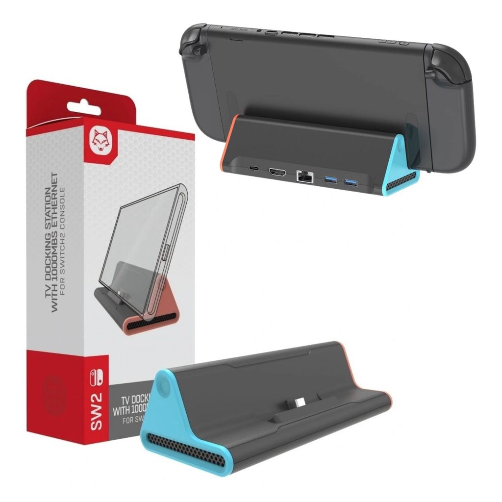 Adaptador Suporte Dock Station Para Nintendo Switch 2 RJ45 USB 3.0 USB C HDMI 4K 60w Preto