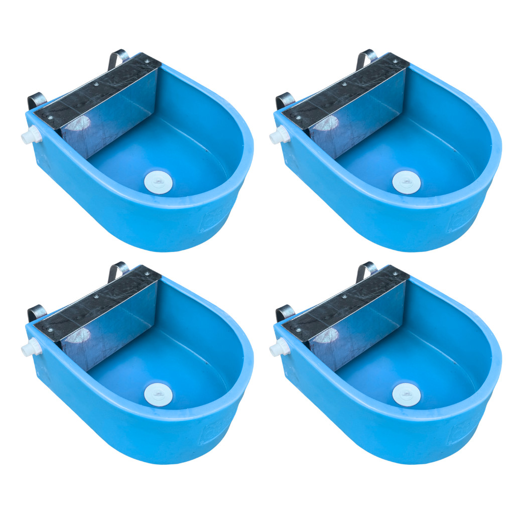 Kit 4 Bebedouro Automatico 10 Litros Cocho Água Boia Azul