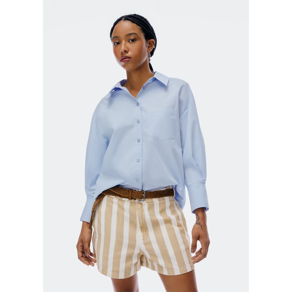 Camisa Feminina Manga Longa Com Bolso