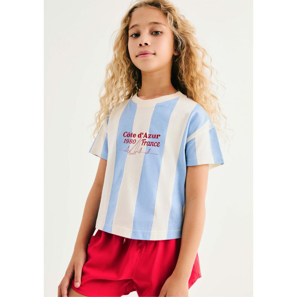 Blusa Infantil Menina Algodão Listrada em Oferta na Shopee