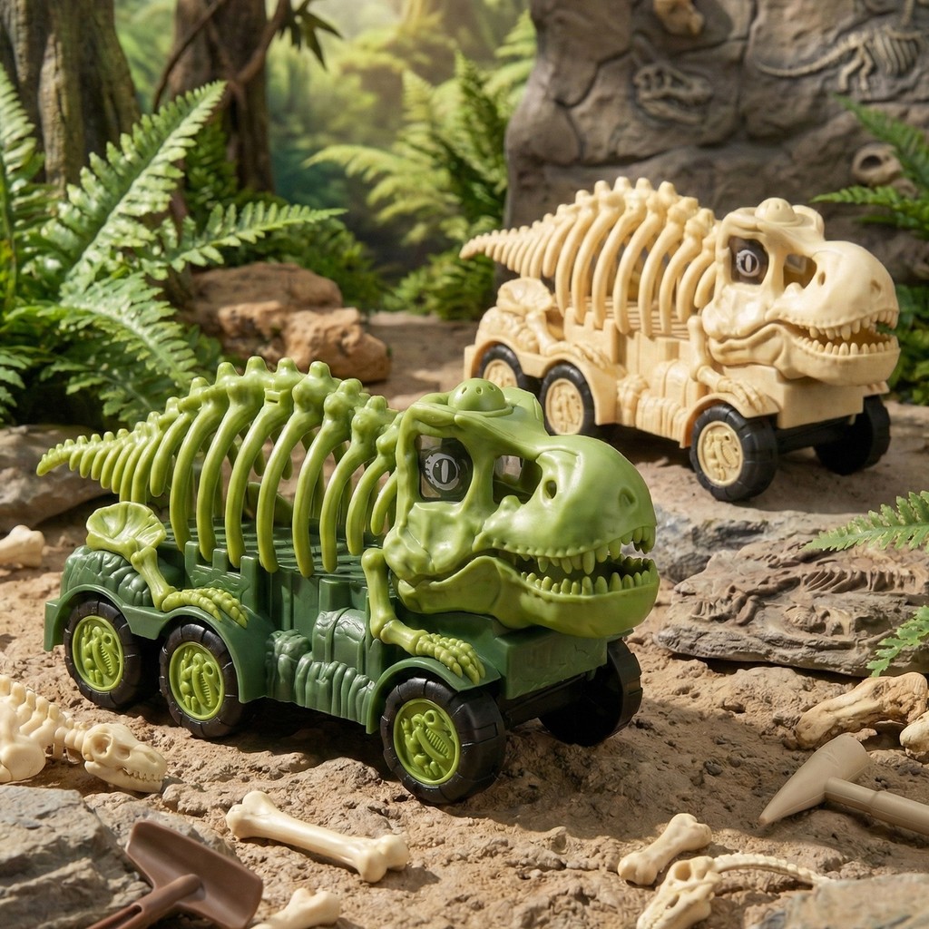 Detalhes do Caminhão Dinossauro De Brinquedo Interativo Com Luz e Som Divertido Infantil Com Acessórios