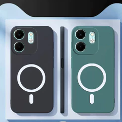 Para Infinix Smart 9/HD/HOT 50i Capa De Proteção Macia Com Anel Folha De Ferro Adesivo Magnético