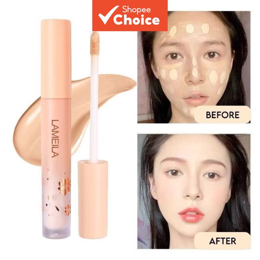 LAMEILA Corretivo Líquido Facial Olhos Cobre Olheiras Acne Efeito Natural Maquiagem Base Corretivo Creme Cosmético