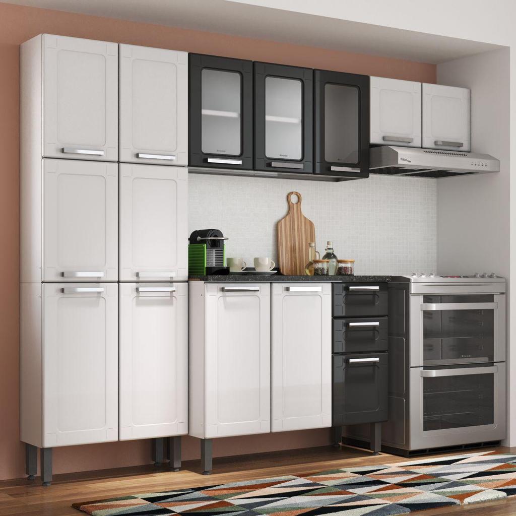 Cozinha Completa em Aço 14 Portas 2 Gav Múltipla Bertolini