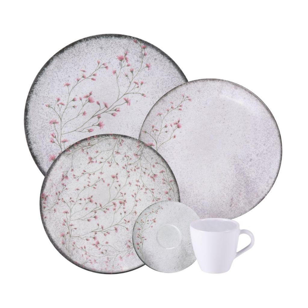 Jogo de Jantar Floralis Porcelana 40 Peças Tramontina em Oferta na Shopee