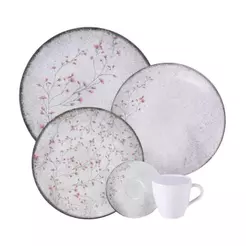 Jogo de Jantar Floralis Porcelana 40 Peças Tramontina