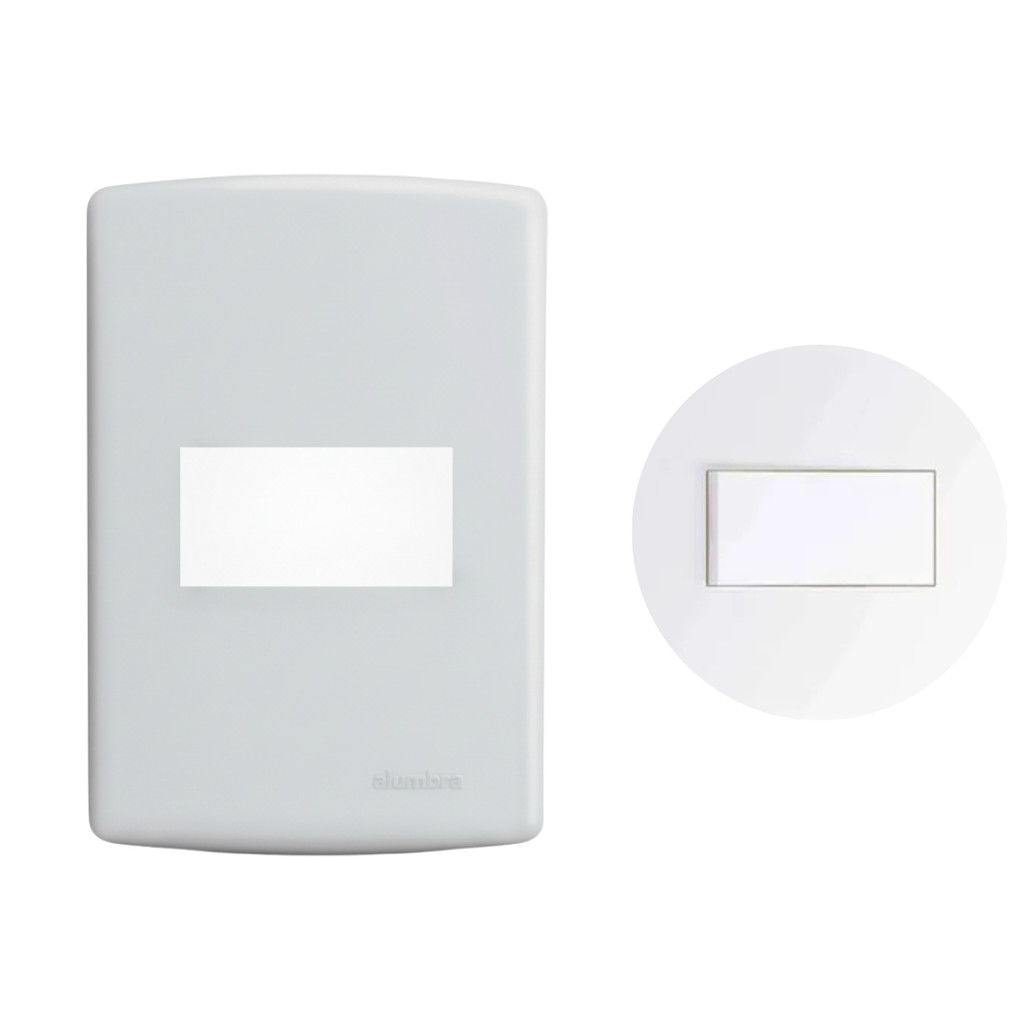 Placa Para 1 Módulo Horizontal 4x2 Alumbra Siena Branco 6400