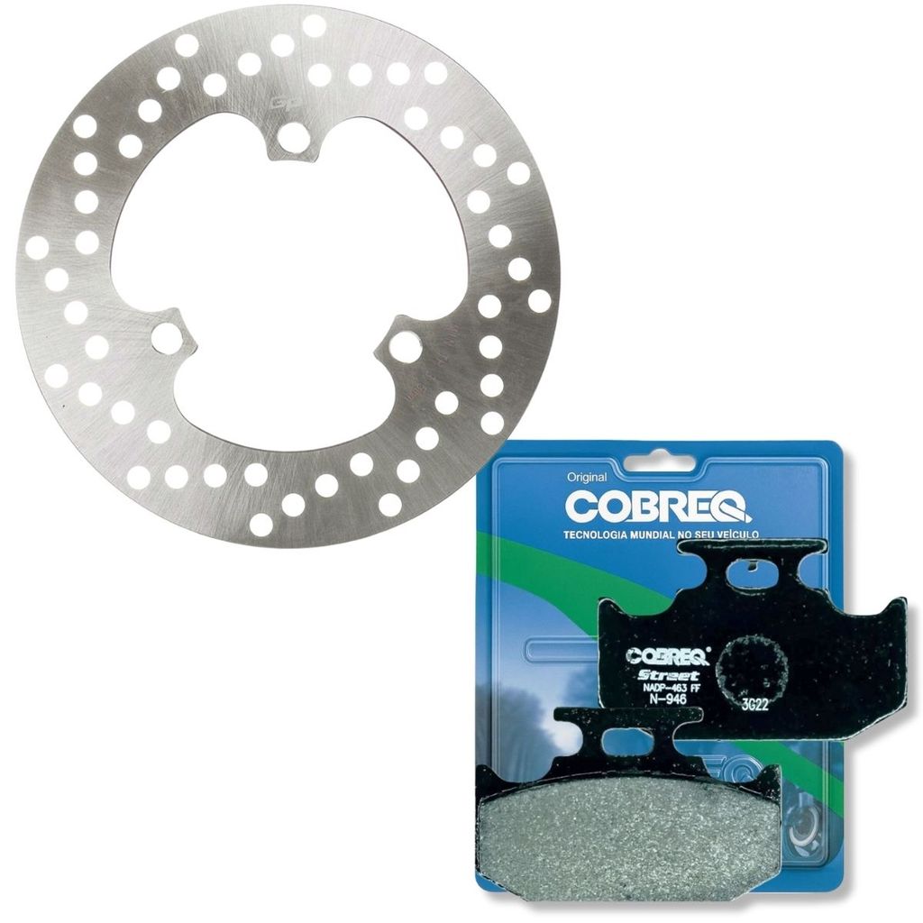 Disco de Freio Traseiro Crosser 150 Abs 2019-2026 / Lander 250 2016-2026 + Pastilhas Cobreq em Oferta na Shopee