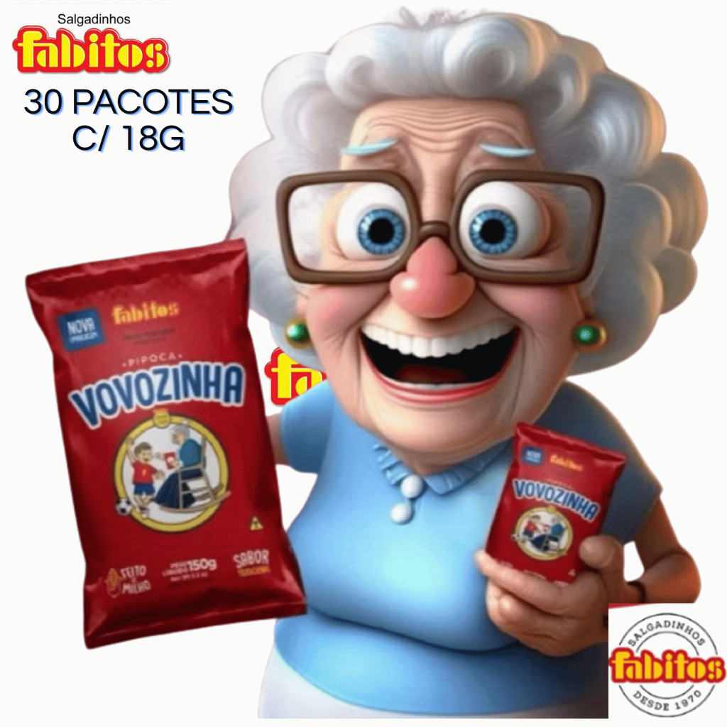 Pipoca Doce Vovozinha 18g Com 30 Pacotes-Irresistível