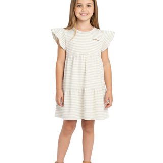 VESTIDO BEBÊ MENINA EM MOLETINHO LUREX E COTTON LISTRAS em Oferta na Shopee