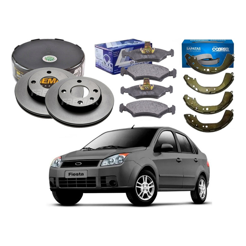 Kit Sapata Pastilha Disco Fiesta Sedan 1.6 S/abs 2007 A 2009