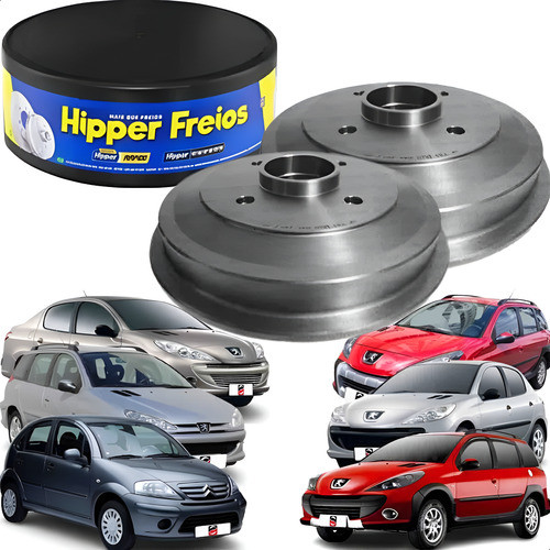 Par 2 Tambor De Freio Traseiro Com Cubo C3 206 207, 207 Sw.. em Oferta na Shopee