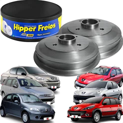 Par Tambores De Freio Traseiro Com Cubo Citroen C3 Peugeot 206 207 208