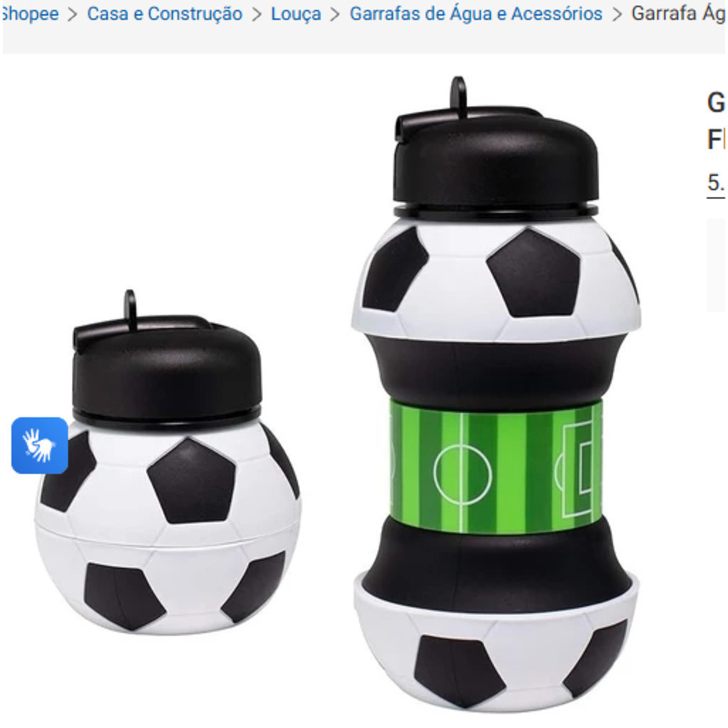 kit ate 20 Garrafa Água Infantil Bola Dobrável 550ml Squeeze Futebol Basquete Flexível Retrátil Decoração Alça em Oferta na Shopee