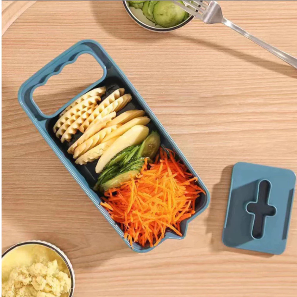 Aparelho multifuncional 5 em 1 ralador, fatiador e triturador, ideal para uso na cozinha, adequado para legumes e frutas