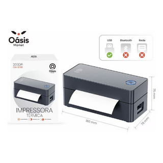 Mini Impressora Etiqueta Correios Codigo Barras 110mm Usb Preto 127/220v