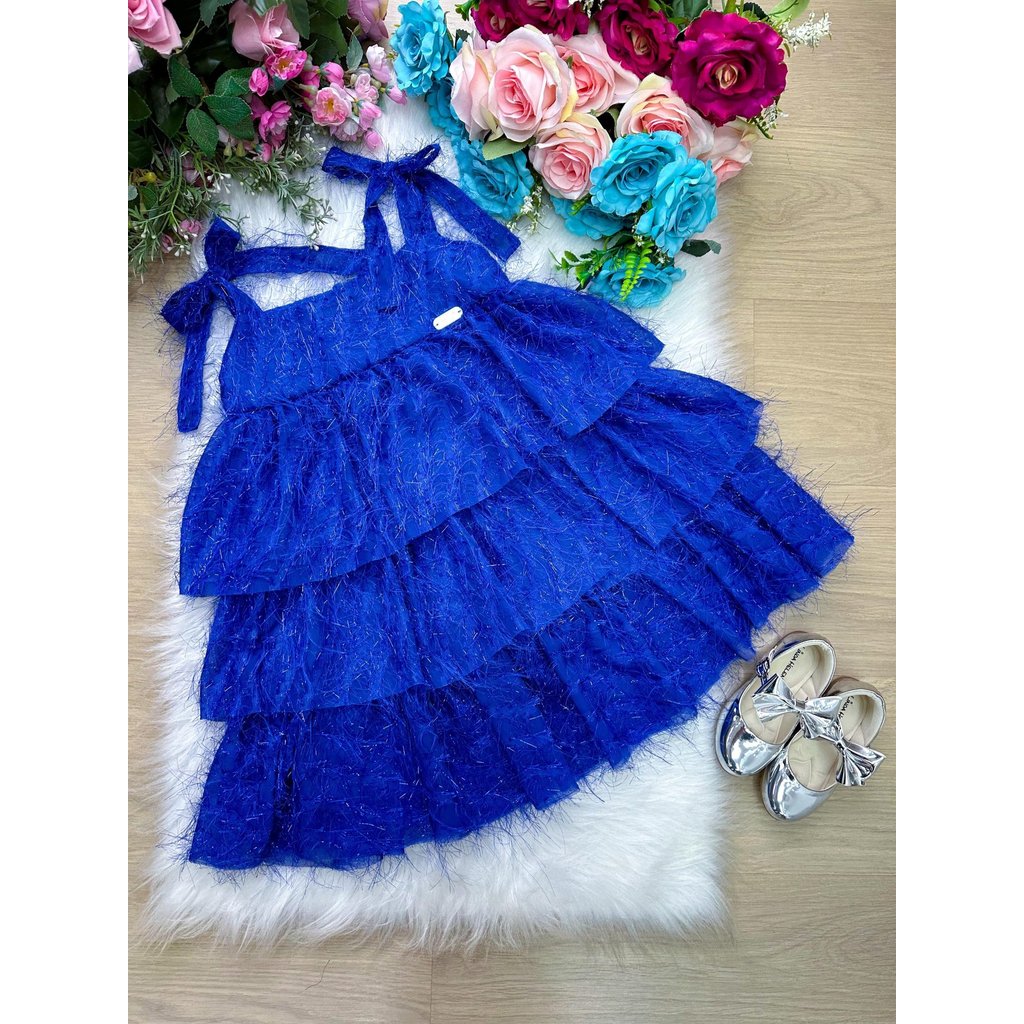 Vestido Banana Club Vitoria Azul Royal