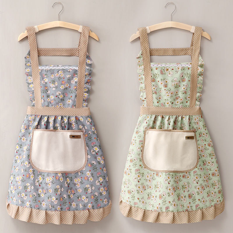 Avental De Renda De Algodão Puro Estilo Ocidental Para Mulheres Cozinha Cozimento Fino Verão Novo Influenciador ANJIN