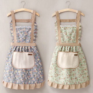 Avental De Renda De Algodão Puro Estilo Ocidental Para Mulheres Cozinha Cozimento Fino Verão Novo Influenciador ANJIN em Oferta na Shopee