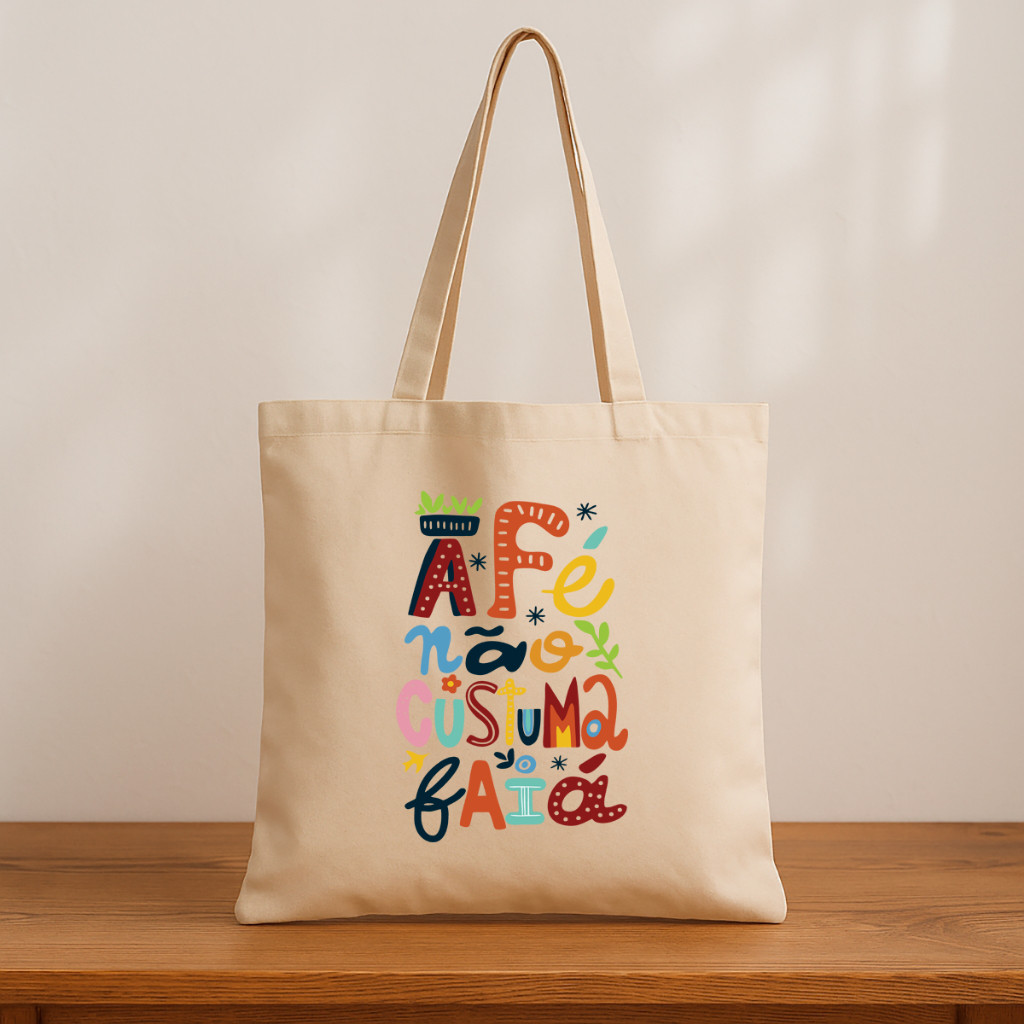 Eco Bag Estampada “Mar Doce Lar” | Bolsa Tote Reutilizável Algodão | Sacola Sustentável Dia Praia