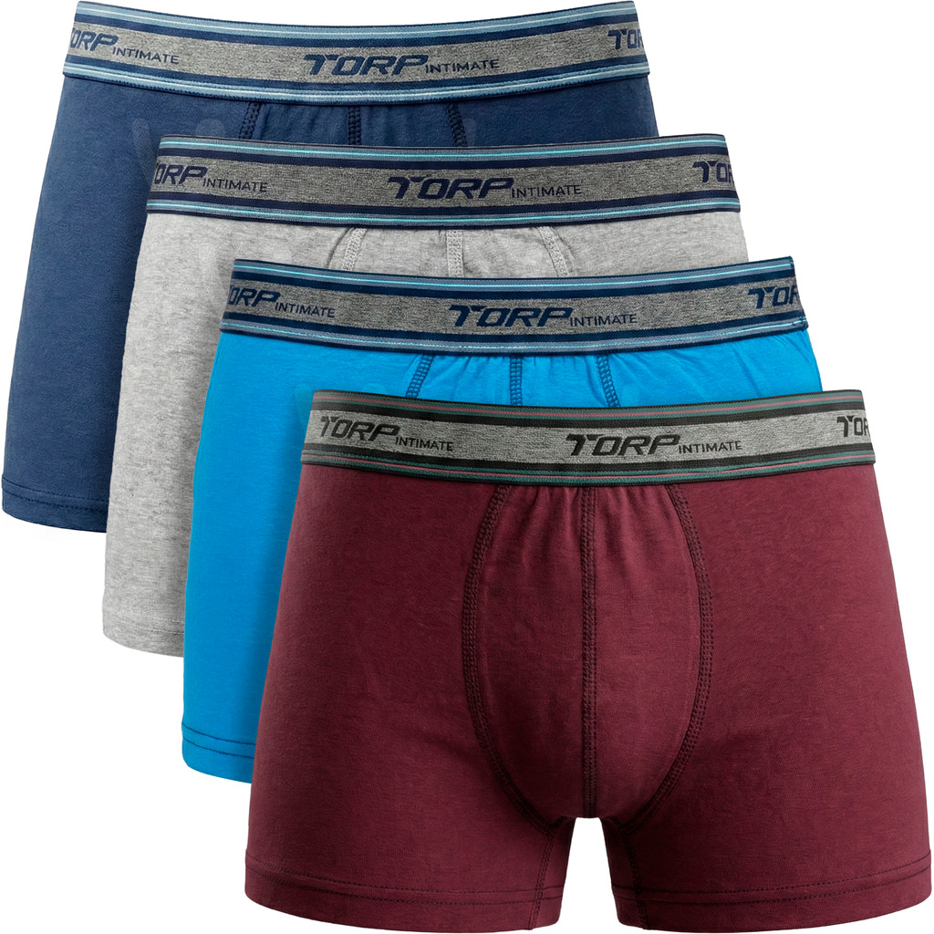 Kit 4 Cuecas Box Boxer Masculina Torp Original Cotton Confortável Respirável Elástico Exposto