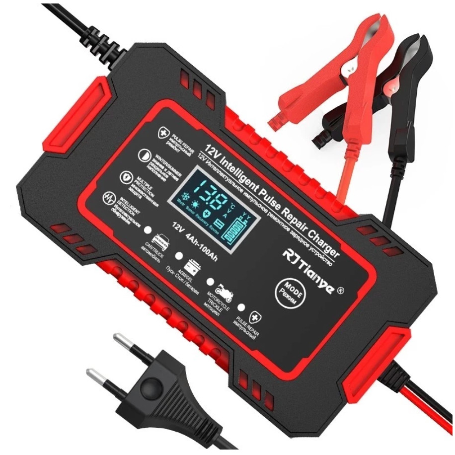 Carregador De Bateria 12v bivolte Inteligente Digital 4ah até 100ah Carro Pickup Jet Ski Etc de chumbo-ácido Universal