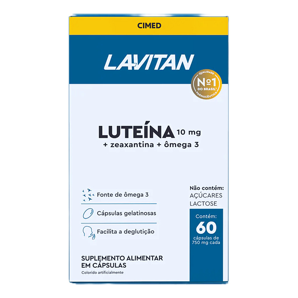 Lavitan Luteína Com 60 Cápsulas Sem Sabor