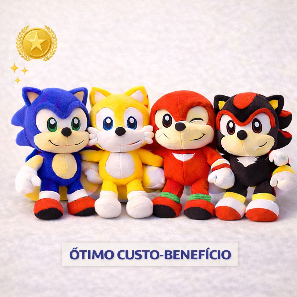 Boneco do Sonic Tails Amy Shadow Knuckles Silver . Urso de Pelucia Brinquedo Menina Menino pelúcias
