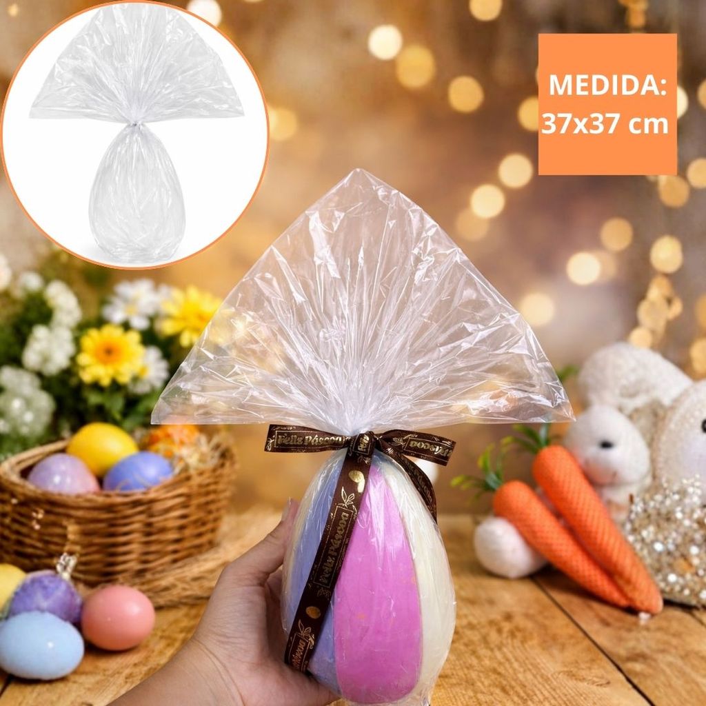 50 SACO EXPRESS INCOLOR PARA OVO 6 FATIA  37X37cm INOVE