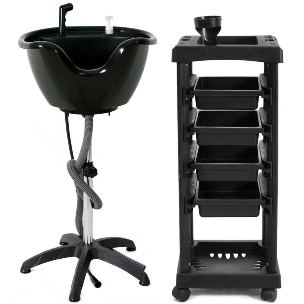 kit salão Lavatório de cabelo Portátil + Carrinho Multiuso kit salão Lavatório de cabelo Portátil + Carrinho Multiuso