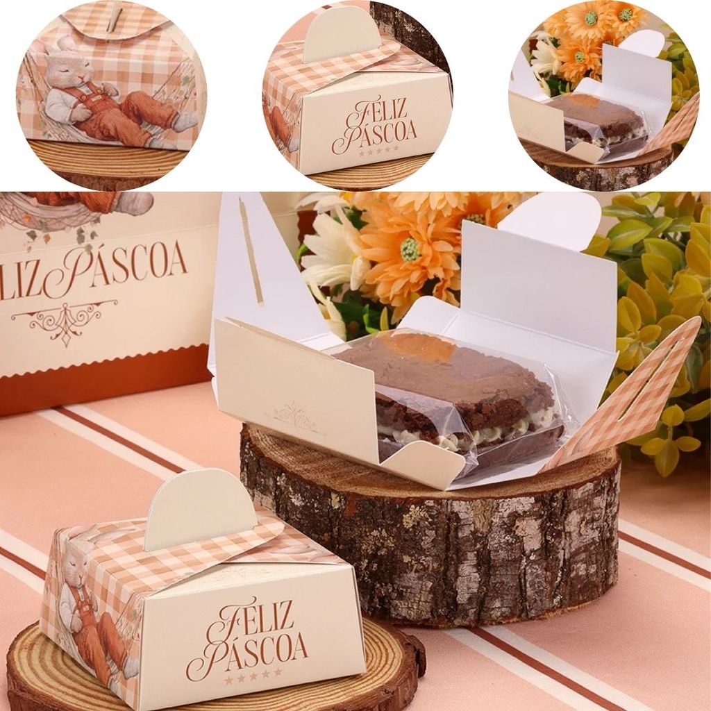 10 CAIXA PARA BROWNIE 7X7CM ACOLHER 5624 ( PASCOA JANGO 2026 ) em Oferta na Shopee