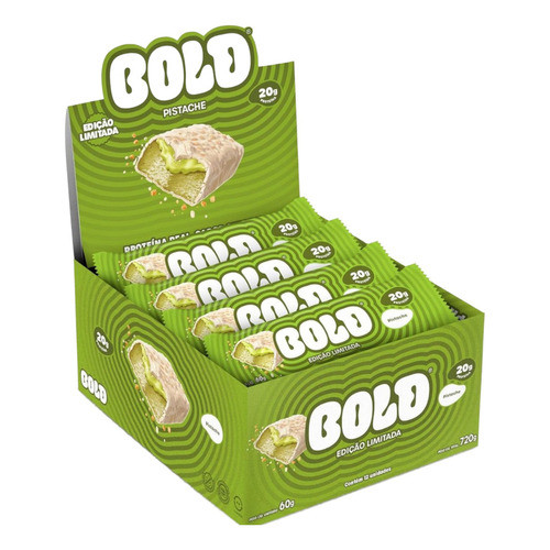 Bold Pistache - Bold Bar Barra Proteína Snacks 60g 12 Un