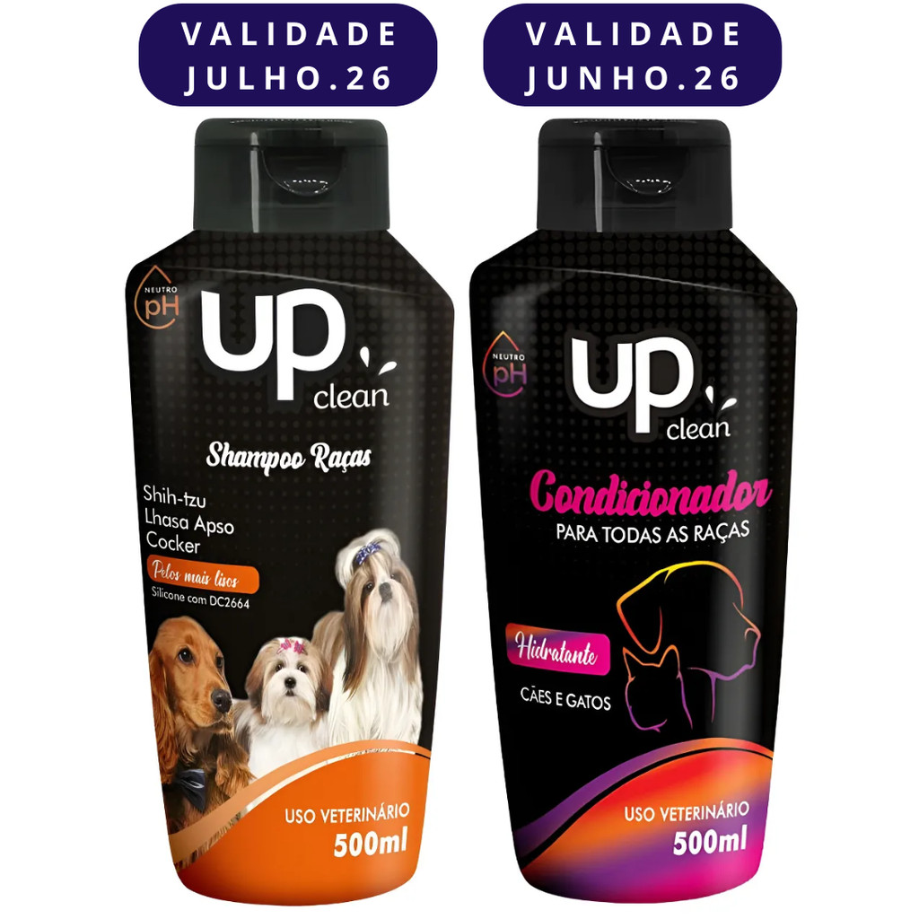 Kit Up Clean Shampoo Raças + Condicionador 500 mL Shih-tzu/Lhasa/Cocker em Oferta na Shopee