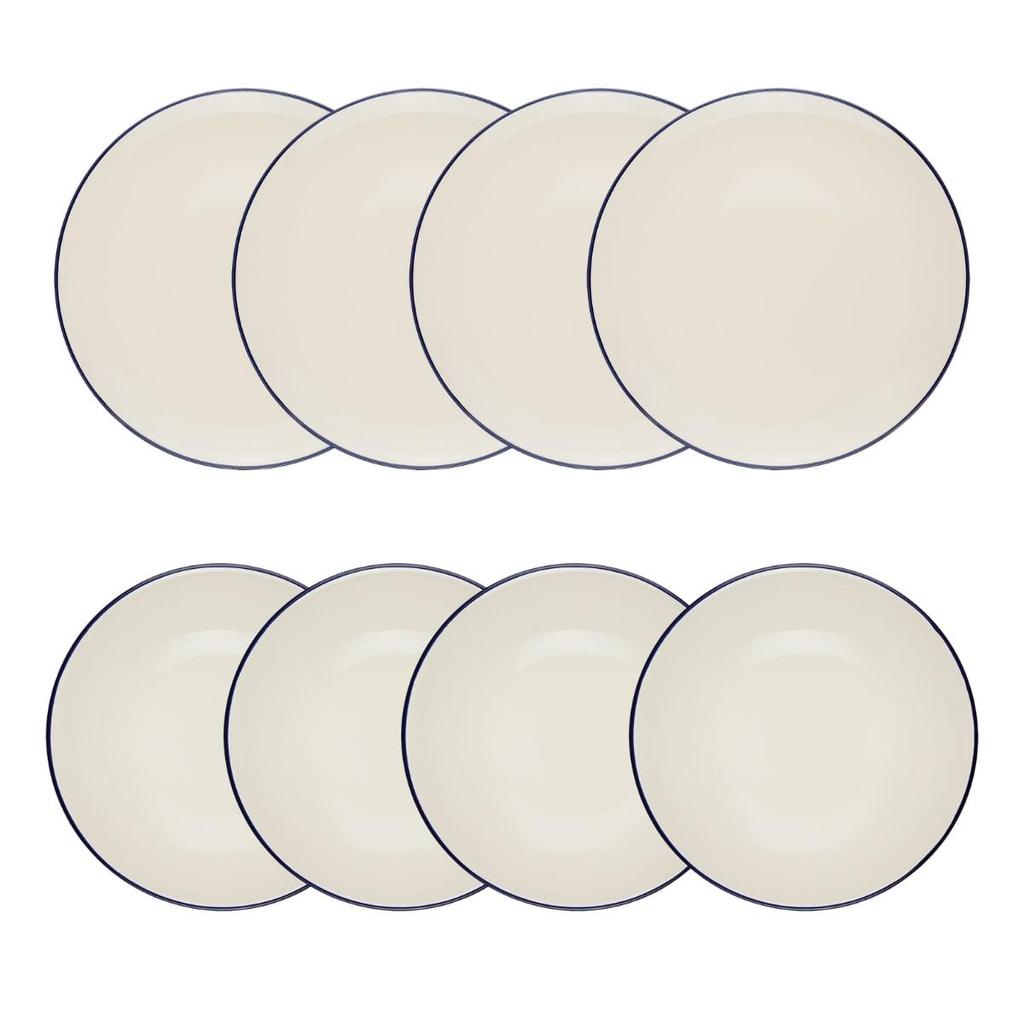 Conjunto de Pratos 8 Peças Oxford Unni Riacho