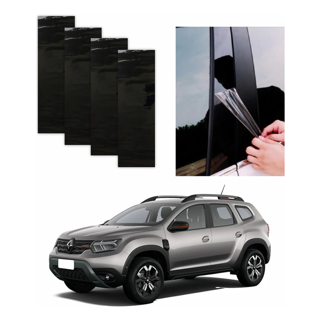 Protetor Coluna  Black Piano  Renault Duster 2015 A 2025