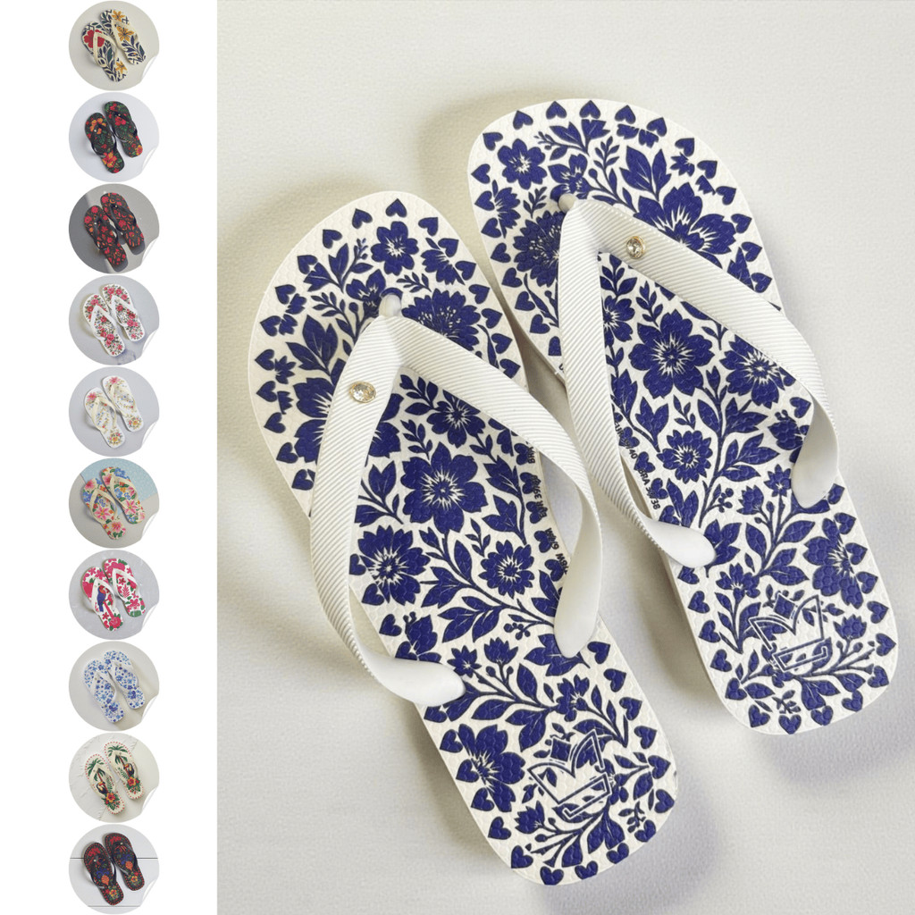 Chinelo Feminino Conforto Total Envio Imediato Havares Branco e Azul em Oferta na Shopee