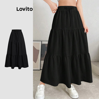 Lovito Saia Casual Com Estrutura Lisa E Saia De Verão/primavera Para Mulheres L118ED149 em Oferta na Shopee