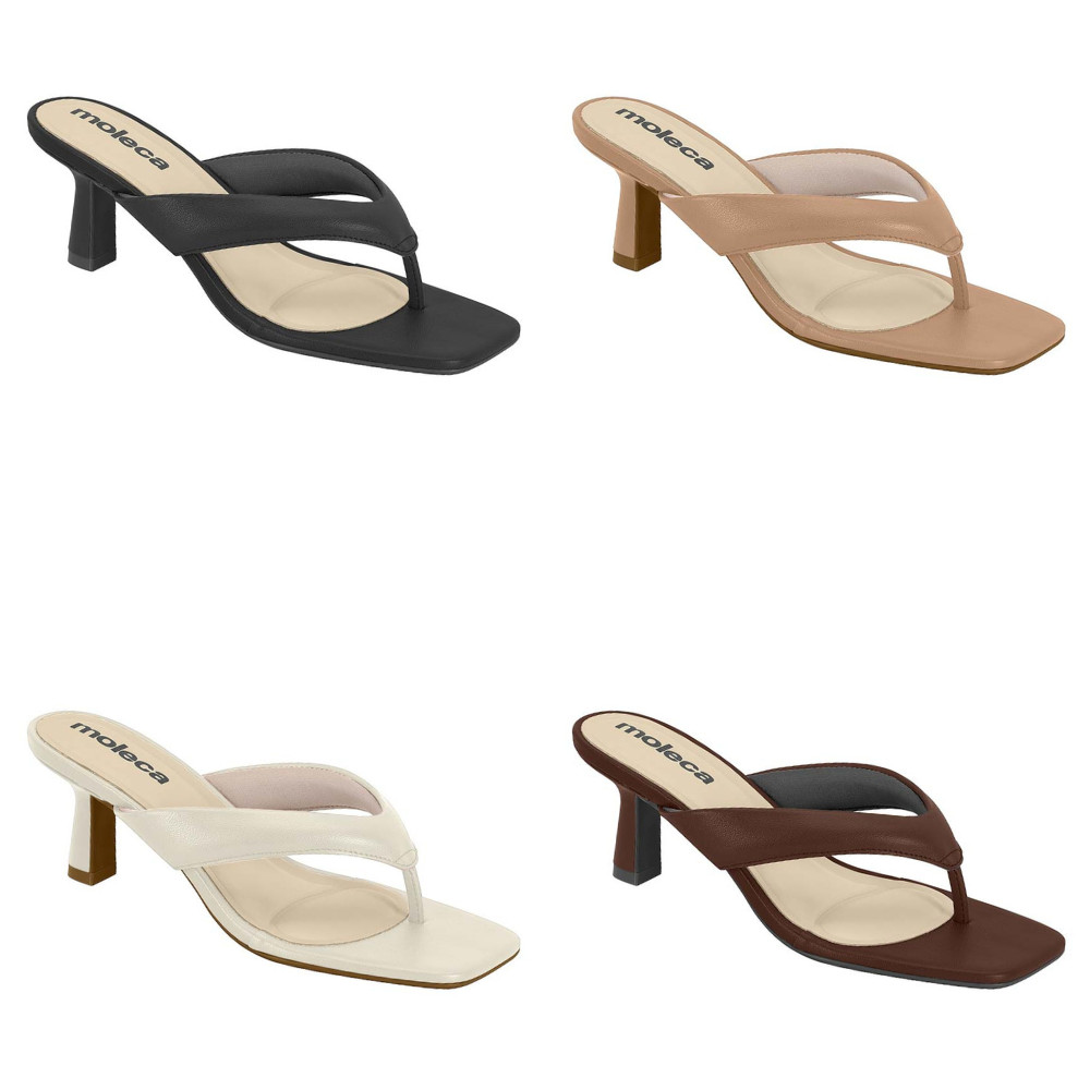 Tamanco Moleca Salto Fino Bico Quadrado Feminino