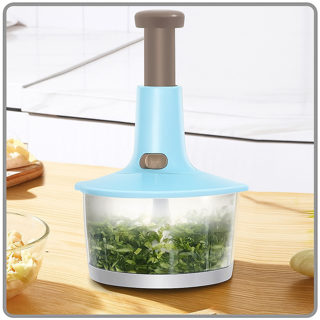 Processador De Alimentos Manual 1,5L – 3 Lâminas Com Trava De Segurança