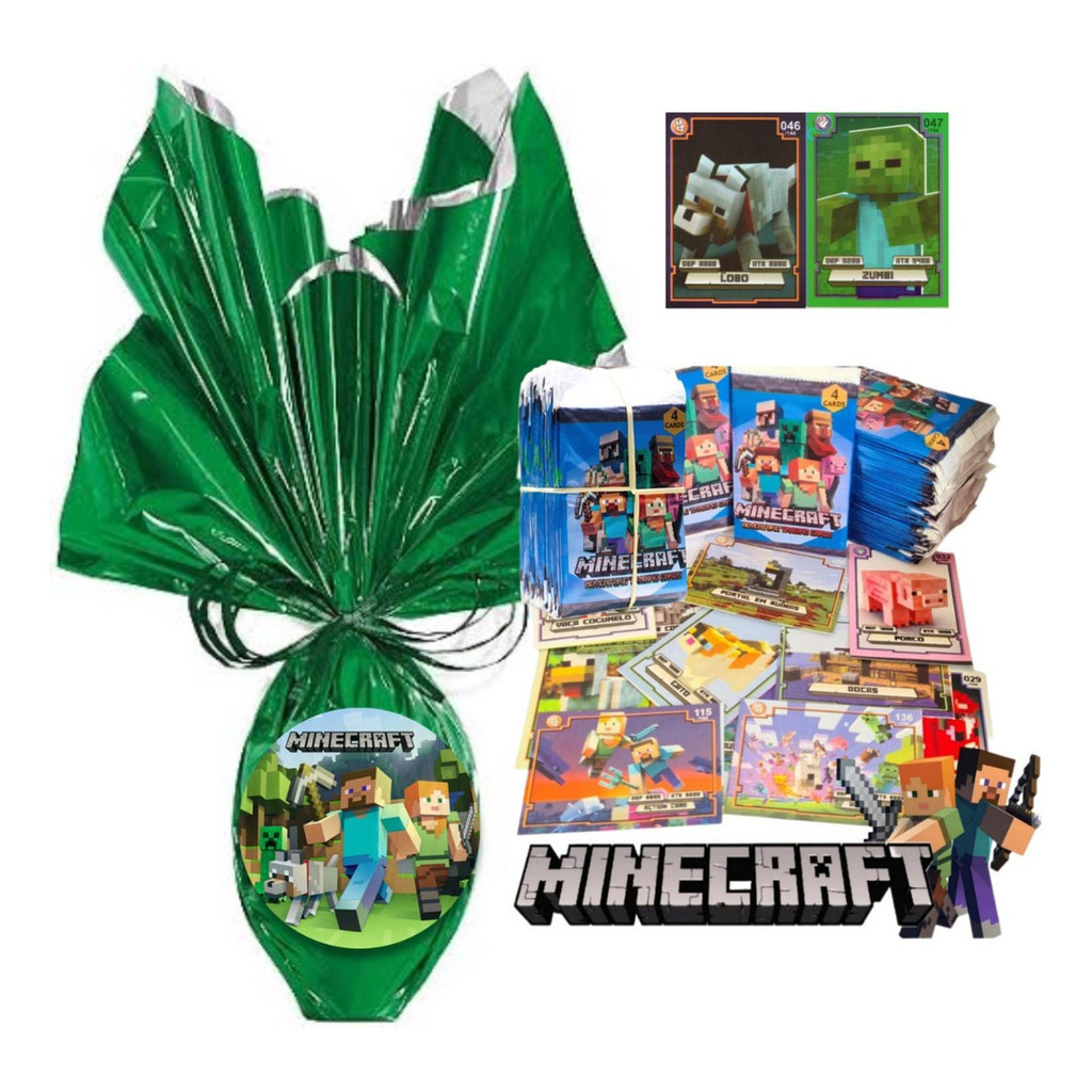 Ovo De Páscoa Minecraft 250g Com 200 Cards Card Personagem Envio Imediato