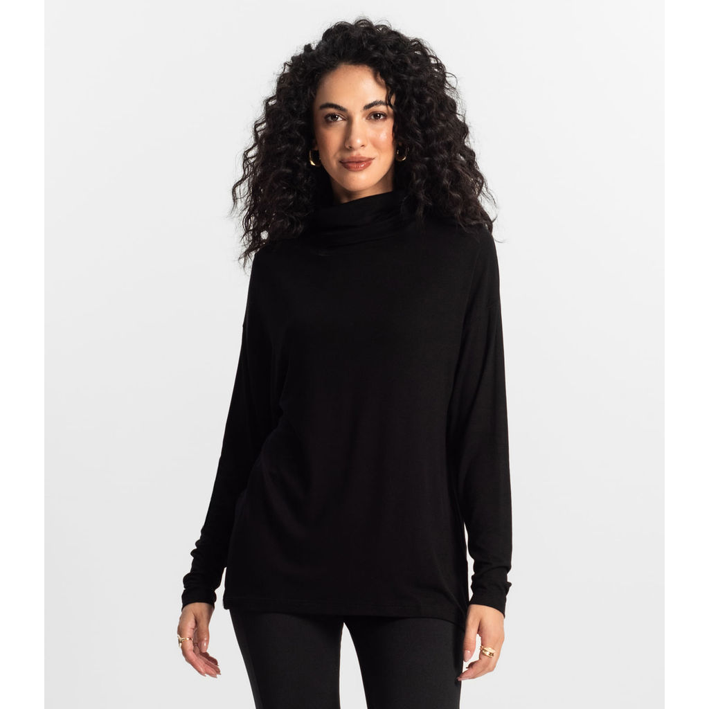 Blusa Manga Longa Feminino Rovitex Preto