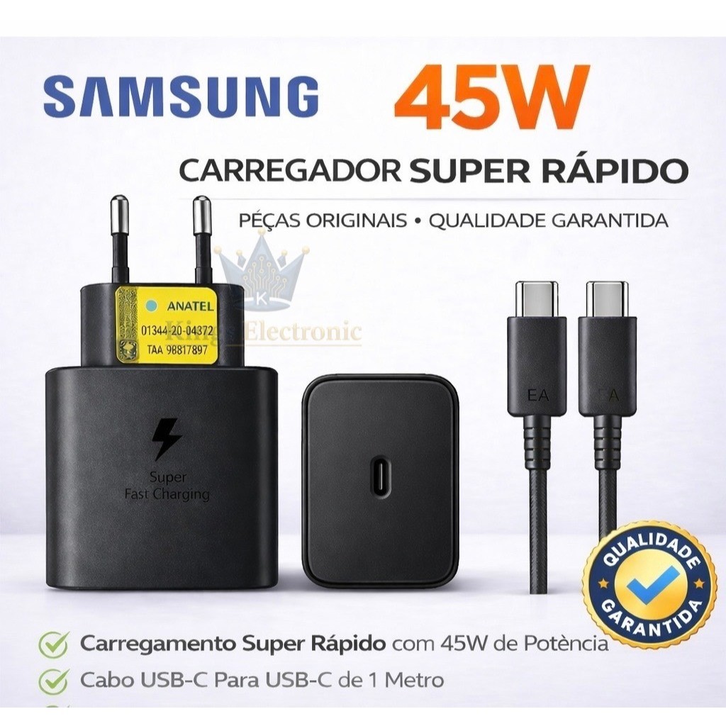Carregador Samsung 45w Ativa Super Rápido - {original} em Oferta na Shopee