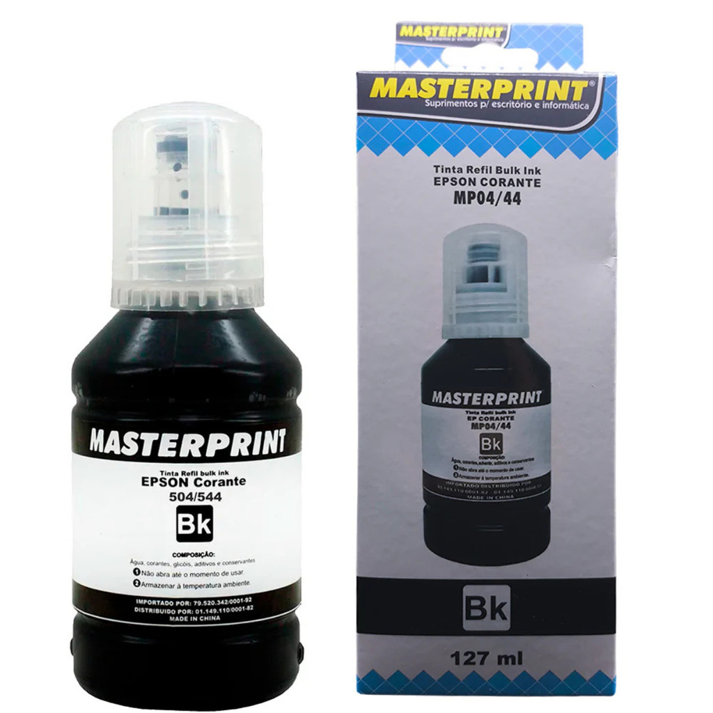 Tinta para Recarga Epson T504 Preto 127ml Masterprint
