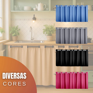 Cortina de Pia Preto Rosa Vermelho Cozinha Tecido Oxford 1,40m x80cm Decoração Cores Barato Promoção em Oferta na Shopee