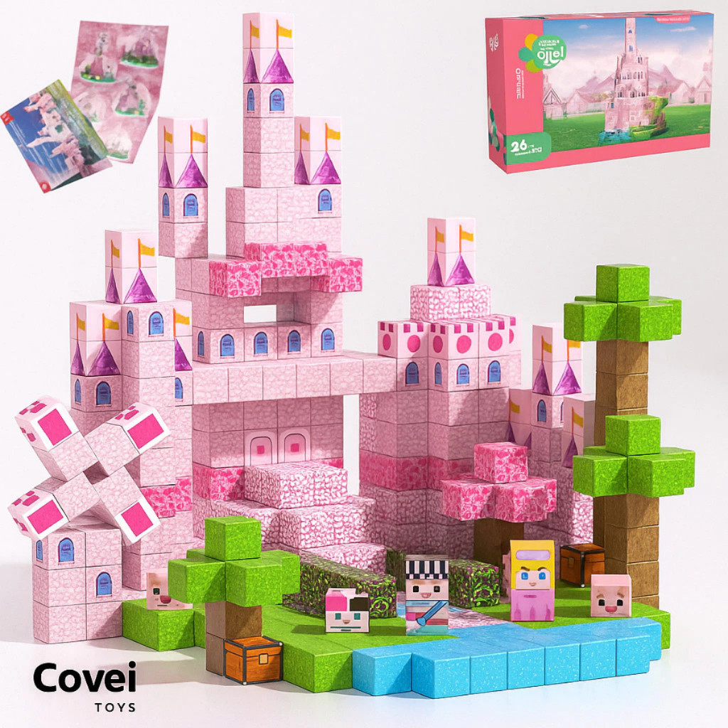 Blocos Magnéticos de Montar My World 96 a 384 Peças Construção Infantil 96/148/192/296/384 Peças em Oferta na Shopee