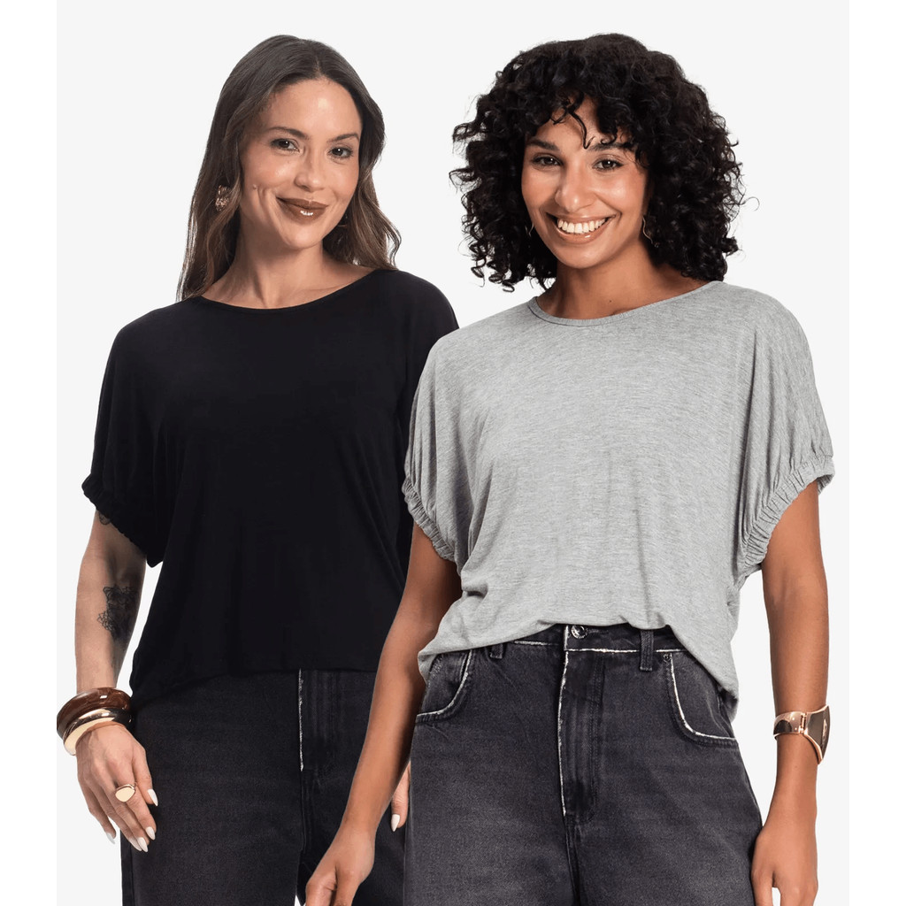 Kit 2 Blusas Viscose Infinita Cor Sortidas em Oferta na Shopee
