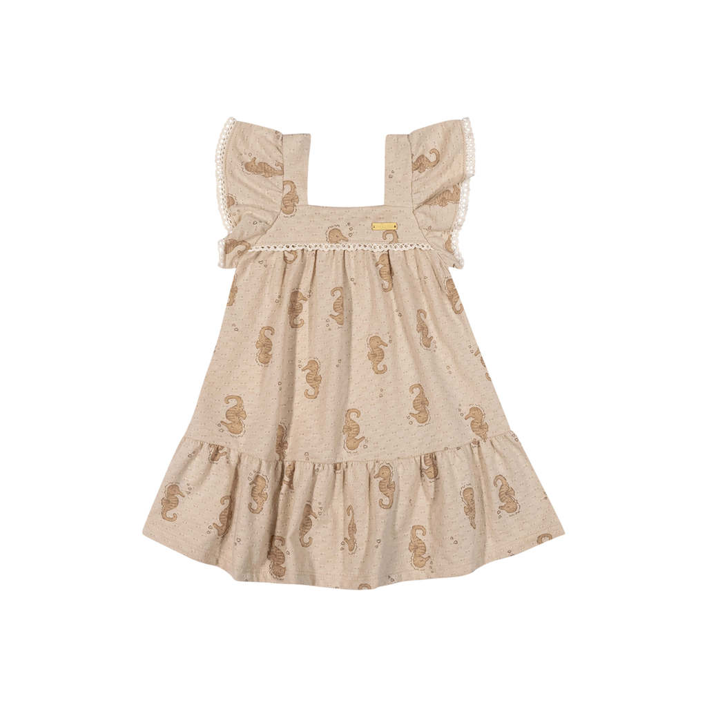 Vestido Bebê Menina Cavalo-Marinho Colorittá Marrom em Oferta na Shopee
